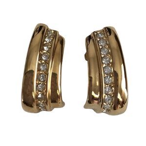 Avon Vintage Gold Earrings 100 Year Anniversary Pierced Earrings Metal